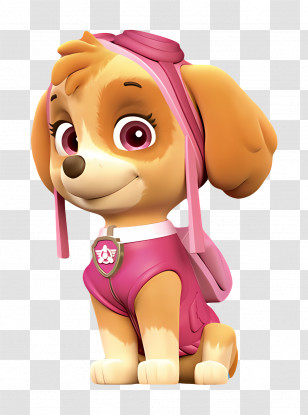 Paw Patrol - Brown Puppy With Pink Outfit Cartoon Transparent PNG
