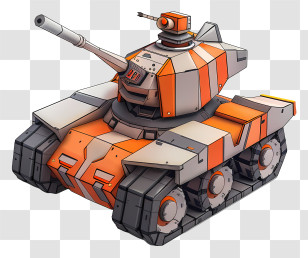 Cartoon Tank - Cartoon Tank With Orange And Grey Design Transparent PNG