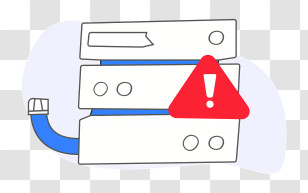 Icon - Server Error Icon With Alert Transparent PNG