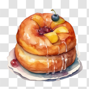 Donut
 - Double Glazed Donuts With Fruit Transparent PNG