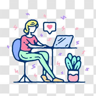 Icon - Person Working At Desk Transparent PNG