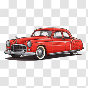 Vintage Car - Red Vintage Car Illustration Transparent PNG