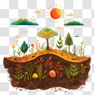 Soil Land - Nature Soil Ecosystem Illustration Transparent PNG