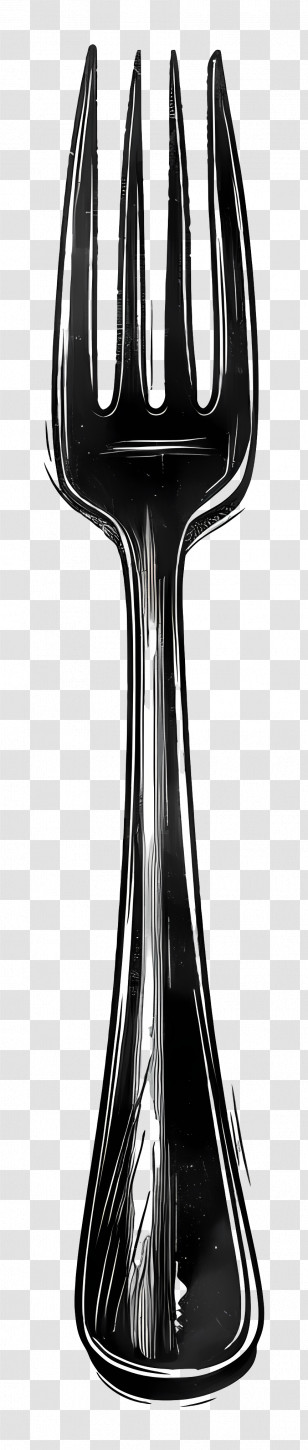 Fork - Black Fork Illustration For Kitchen Artwork Transparent PNG