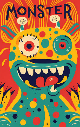 Cartoon Monster - Colorful Monster With Big Smile Transparent PNG
