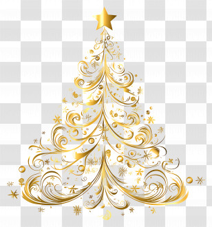 Christmas Gold - Golden Decorative Christmas Tree Ornament Transparent PNG