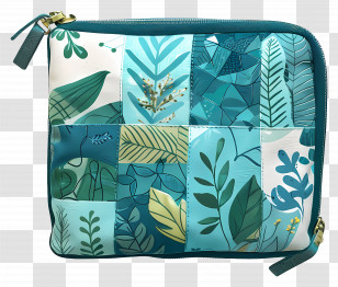 Travel Kit Pouch - Blue Quilted Patchwork Pouch Transparent PNG