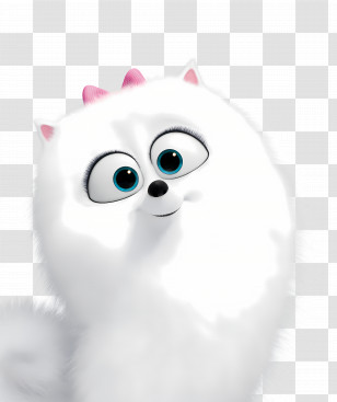 The Secret Life Of Pets 2 - Fluffy White Dog With Pink Bow Transparent PNG