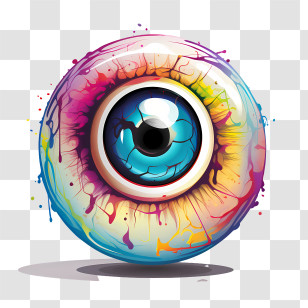 Halloween Eyeball - Colorful Artistic Eyeball Illustration Transparent PNG