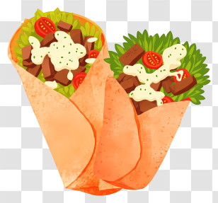 Shawarma Wrap - Two Delicious Shawarma Wraps Transparent PNG