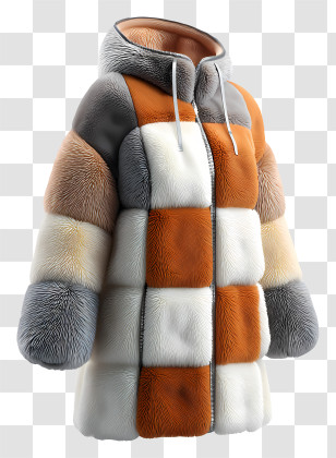 Winter Coat - Colorful Furry Winter Coat Transparent PNG