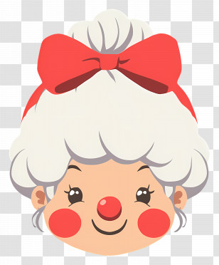 Mrs Claus - Jolly Mrs. Claus With Red Bow Transparent PNG