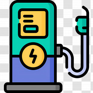 Charging Station - Electric Vehicle Charging Station Cartoon Style Transparent PNG