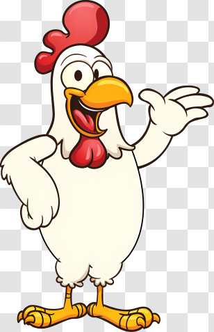 Chicken - Cheerful Cartoon Rooster Illustration Transparent PNG