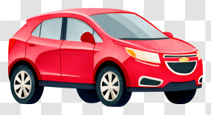 Red Crossover Car - Red Compact Hatchback Car Transparent PNG