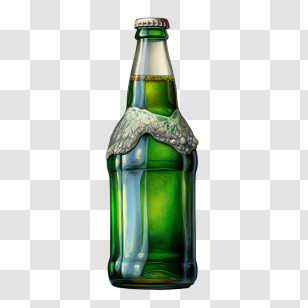Beer Bottle - Green Glass Beverage Bottle Transparent PNG