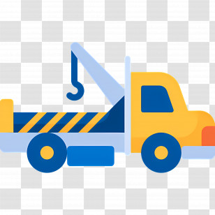 Tow Truck - Colorful Tow Truck Illustration With Crane Arm Transparent PNG