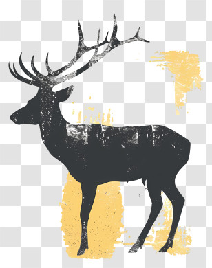 Deer Silhouette - Artistic Deer Silhouette Transparent PNG
