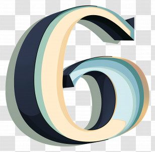 Number 6 - Stylized Number 6 Transparent PNG