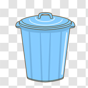 Cartoon - Blue Trash Can For Home Or Office Use Transparent PNG