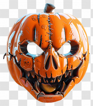 Halloween Mask - Creepy Pumpkin Mask For Halloween Transparent PNG