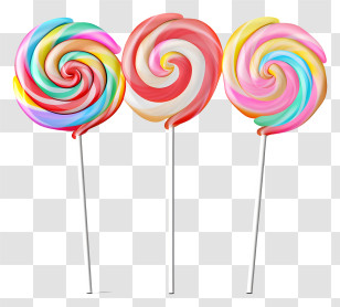 Lollipops - Colorful Spiral Candy Lollipops Illustration Transparent PNG