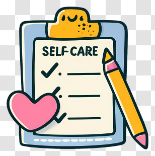 Cartoon - Self-care Checklist Transparent PNG