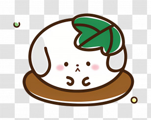 Kashiwankomochi - Cute Creature With Leaf Hat Transparent PNG