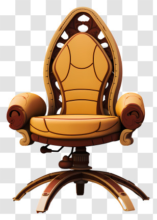 Gold Chair - Ornate Golden Decorative Chair Transparent PNG