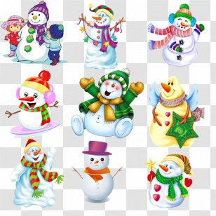 Snowman Cartoon Clip Art - Christmas Decoration - Psd Material Free Download Transparent PNG