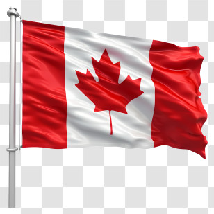 Flag Of Canada Day - Waving Red And White Canada Flag Transparent PNG