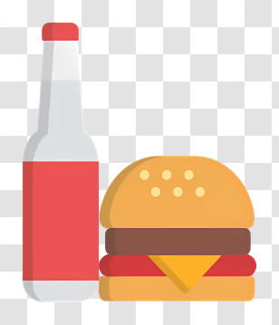 Hamburger And Beer - Burger And Drink Combo Transparent PNG