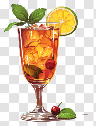 Cocktail - Iced Tea Illustration Transparent PNG