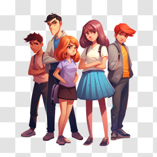 Stop Bullying Day - Group Of Teenagers Standing Together Transparent PNG