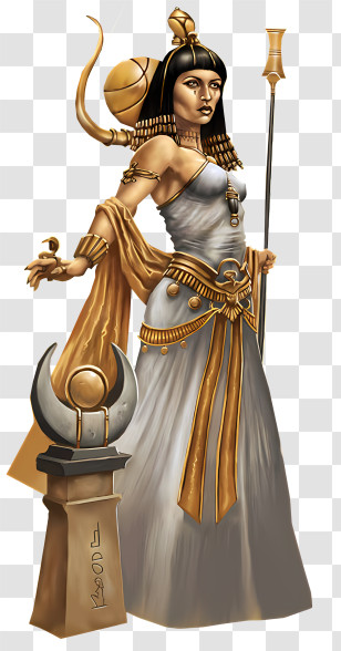 Egypt - Illustration Of Egyptian Goddess In Golden Attire Transparent PNG
