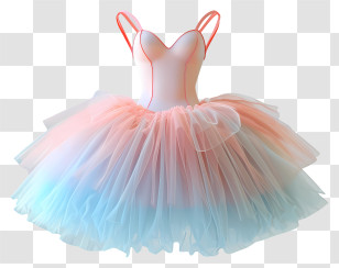 Tutu Ballet Dress - Pastel Gradient Tutu Dress Transparent PNG
