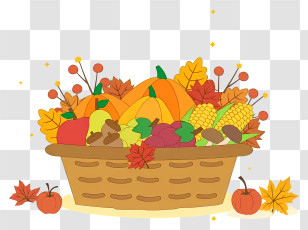 Harvest Basket Arrangement - Autumn Harvest Fruit Basket Transparent PNG