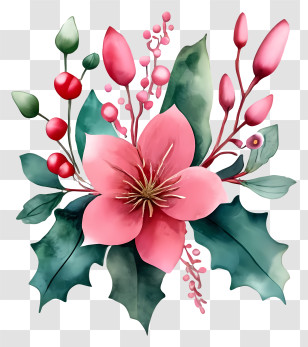 Watercolor Painting - Beautiful Flower Bouquet Transparent PNG