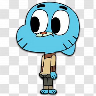 Amazing World - Standing Blue Cat Cartoon Character Transparent PNG