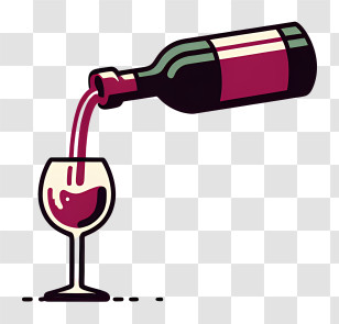 Wine Bottle Pouring - Wine Pouring Into Glass Transparent PNG