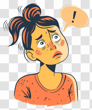Confused Woman - Worried Woman With Exclamation Mark Transparent PNG
