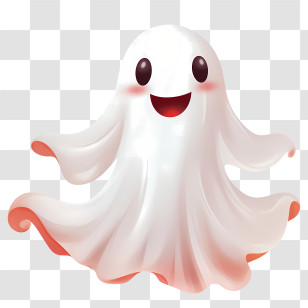 Halloween Ghost - Smiling Cartoon Ghost Illustration Transparent PNG