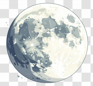 Cute Moon - Full Moon Illustration Transparent PNG