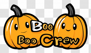 Boo Crew - Cute Pumpkin Boo Crew Illustration Transparent PNG
