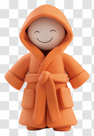 Bathrobe - Smiling Figure In Orange Hood Transparent PNG