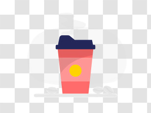 Coffee - Red Coffee Cup With Steam Transparent PNG