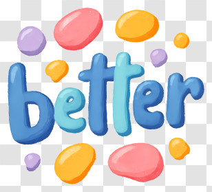 Better - Playful Blue 'better' Doodle Lettering Transparent PNG