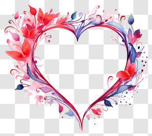 Heart Shaped Wreath - Artistic Heart Design With Floral Accents Transparent PNG