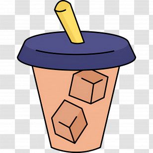 Cold Coffee - Iced Drink With Straw Transparent PNG