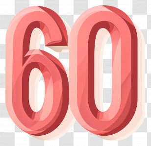 Number 60 - Number 60 In Decorative Style Transparent PNG